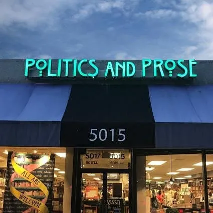 Browsing the shelves at Politics and Prose on Connecticut Avenue