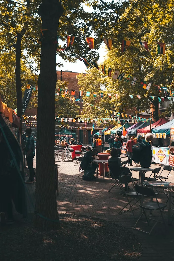 Food stalls from around the world at Oronoco Bay Park in Alexandria