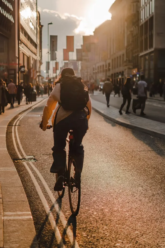 Cyclists riding together on a closed city street