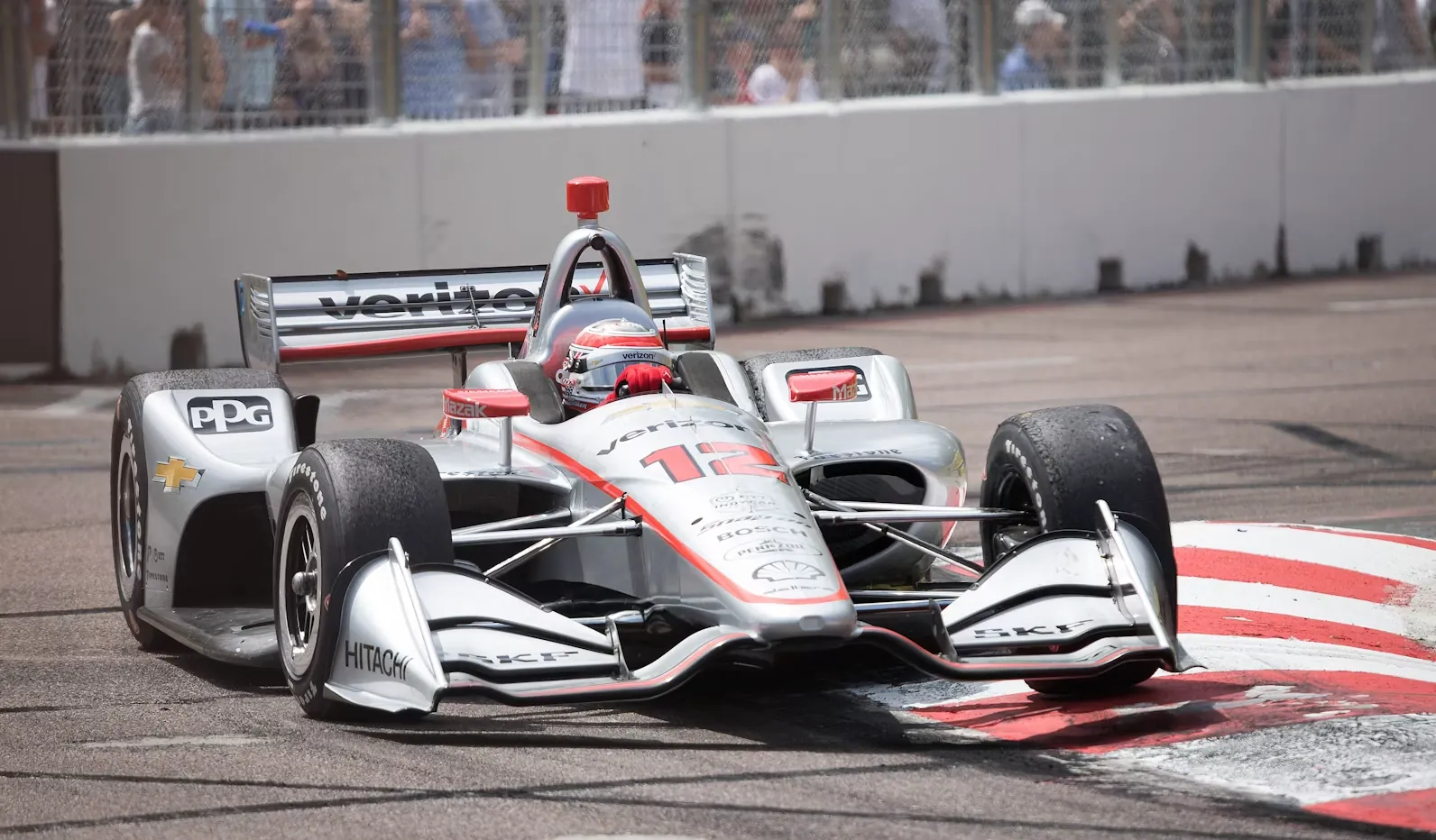 IndyCar race car on a street circuit