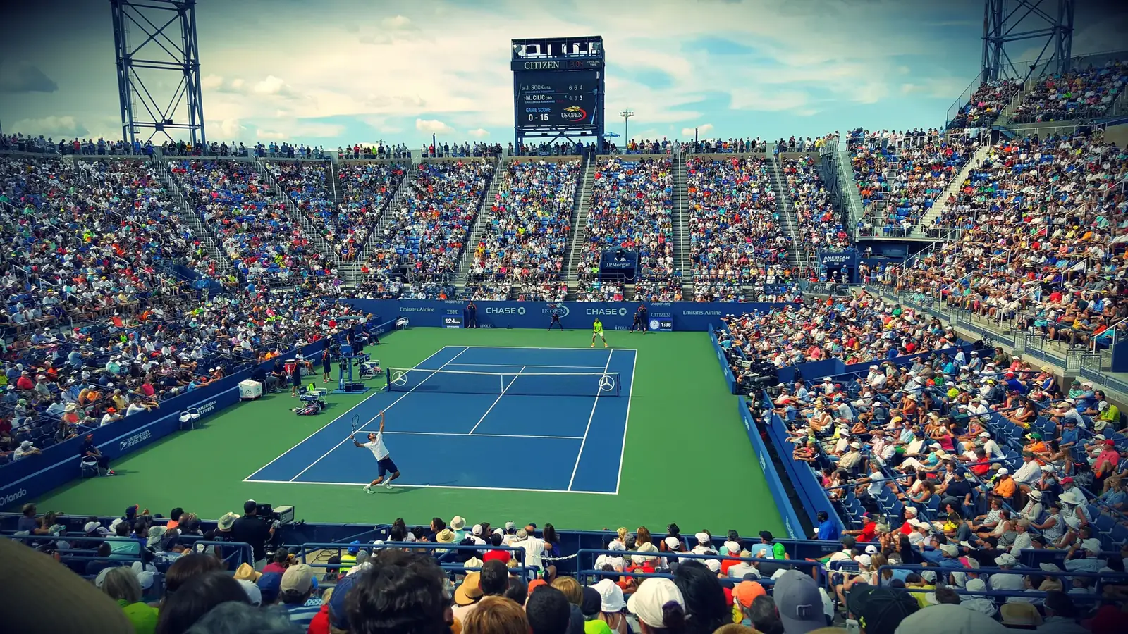 Tennis stadium at the Mubadala Citi DC Open in Rock Creek Park