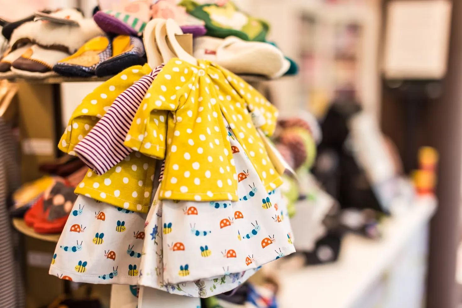 Racks of kids clothing at the Mulberry Lane consignment pop-up in Del Ray