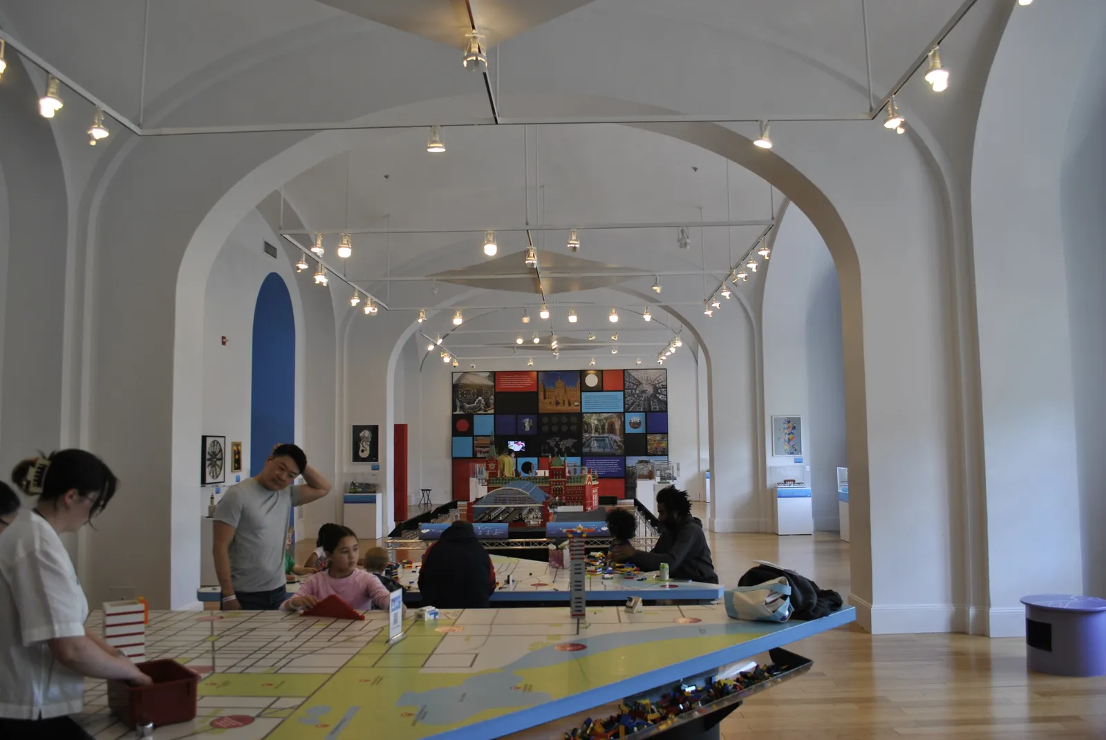 Kids building with blocks at the National Building Museum