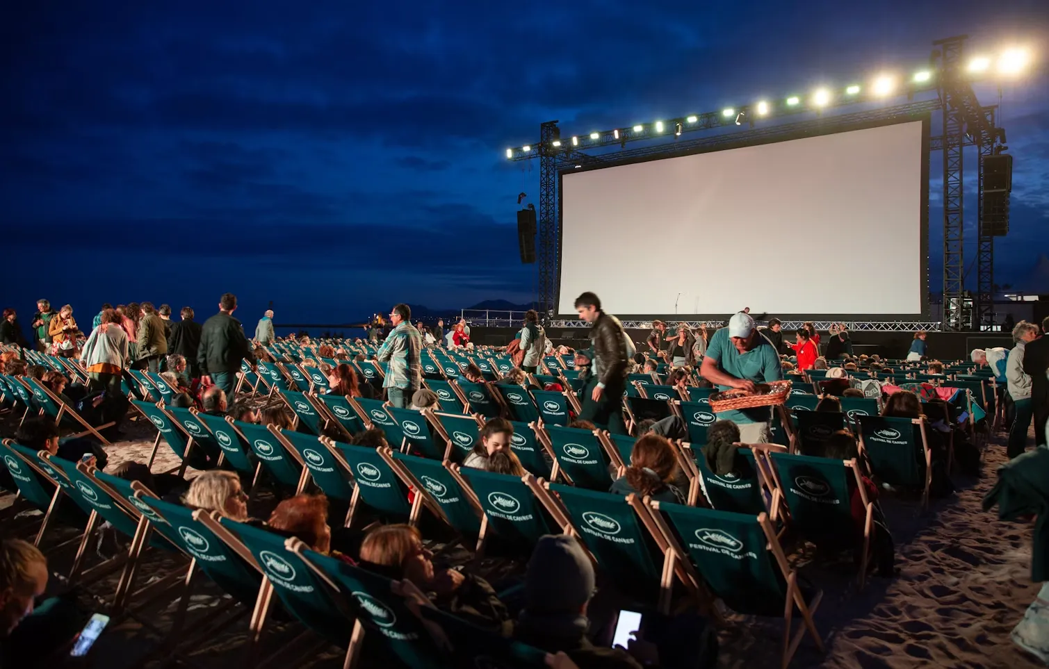 Outdoor movie night on Transit Pier at The Wharf