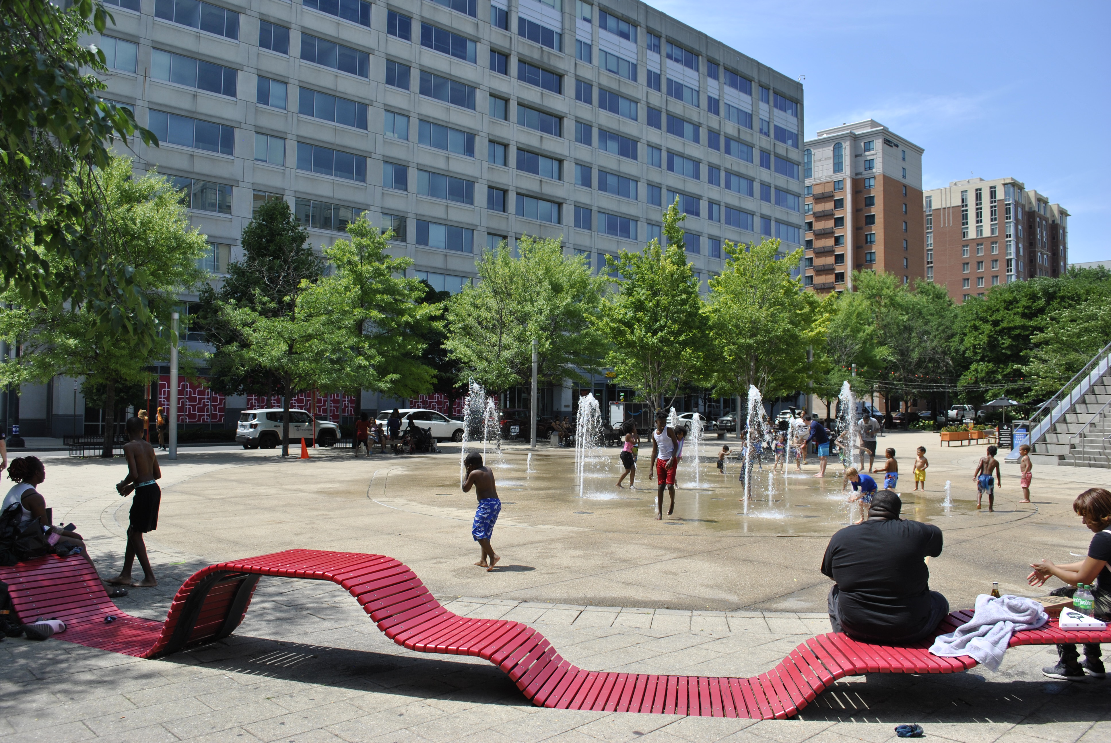 Canal Park splash pad in Washington DC