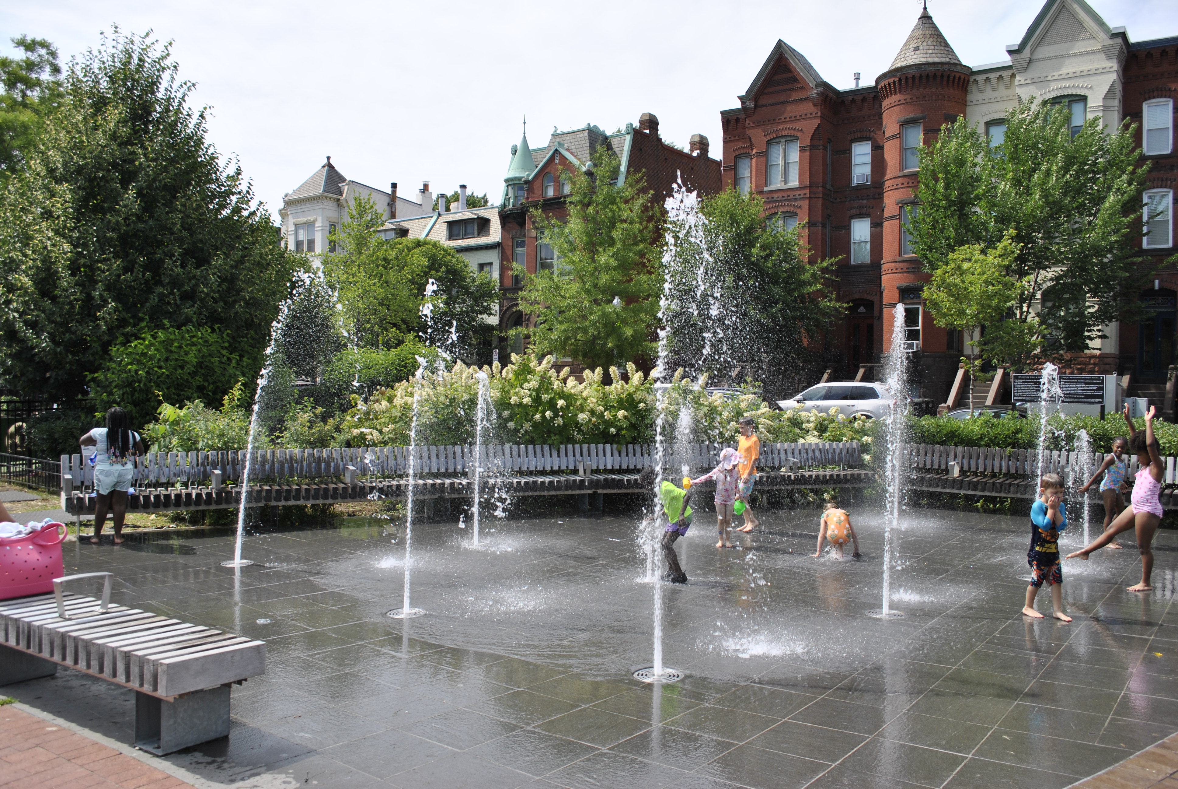 Eastern Market splash pad on Capitol Hill