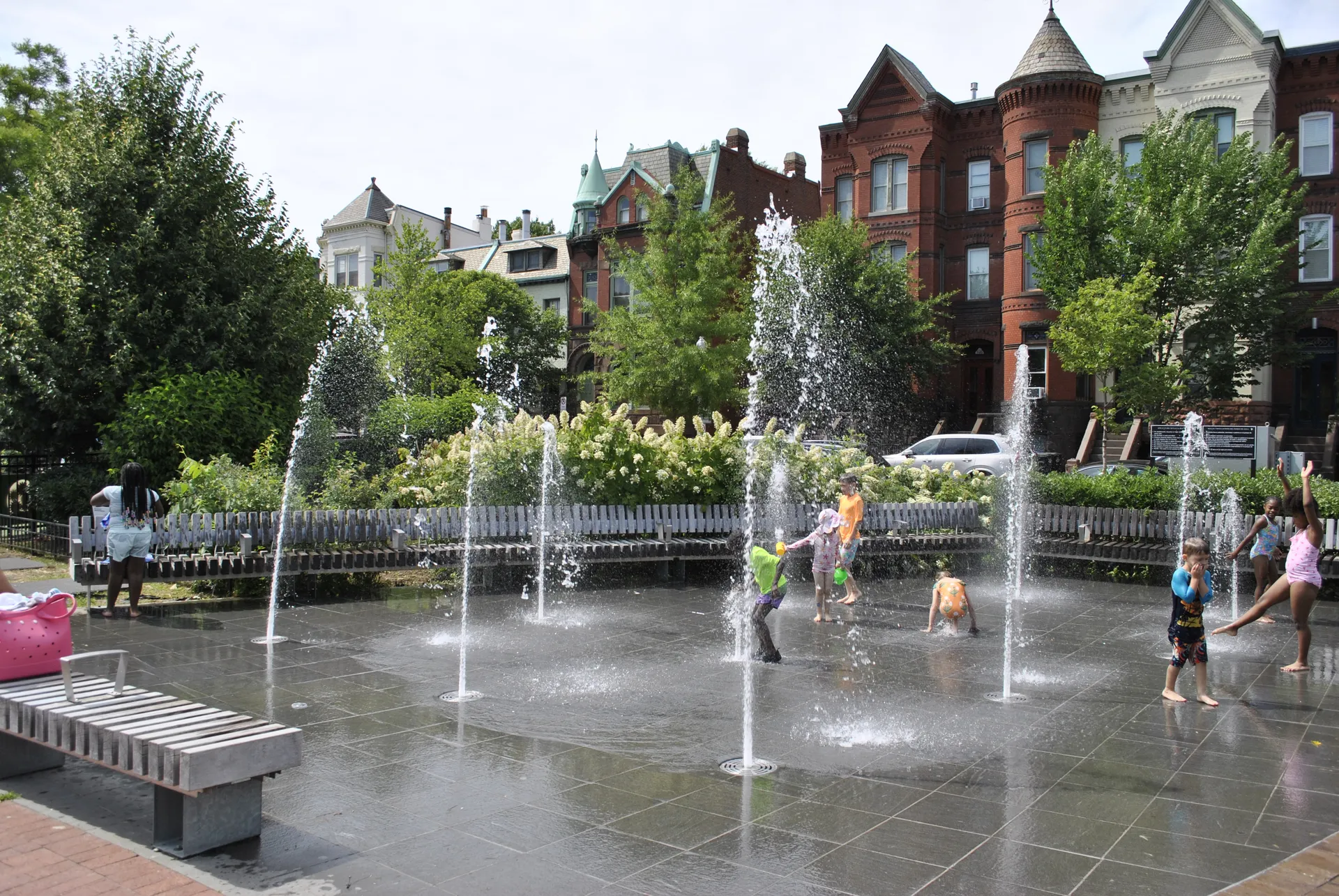 Eastern Market splash pad on Capitol Hill