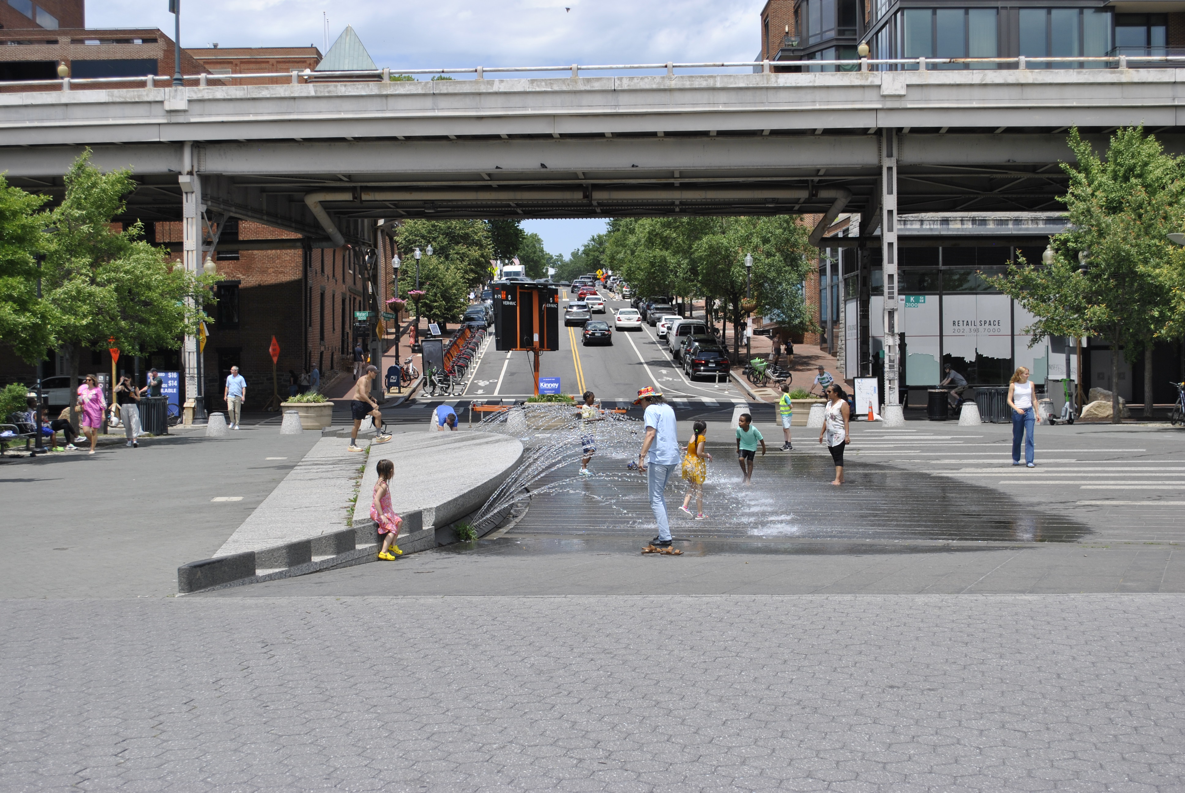 Georgetown Waterfront Park splash pad in Washington DC