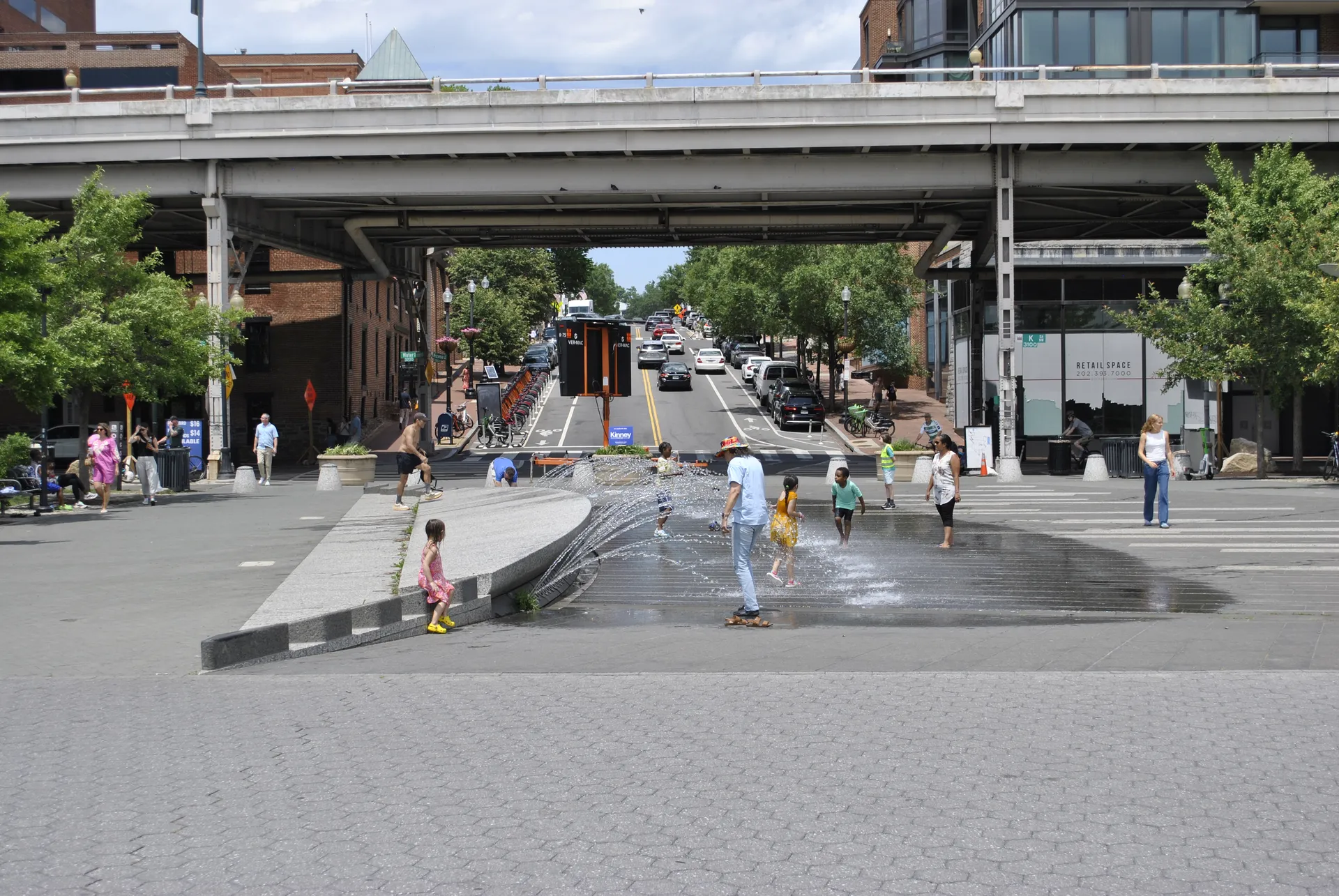 Georgetown Waterfront Park splash pad in Washington DC