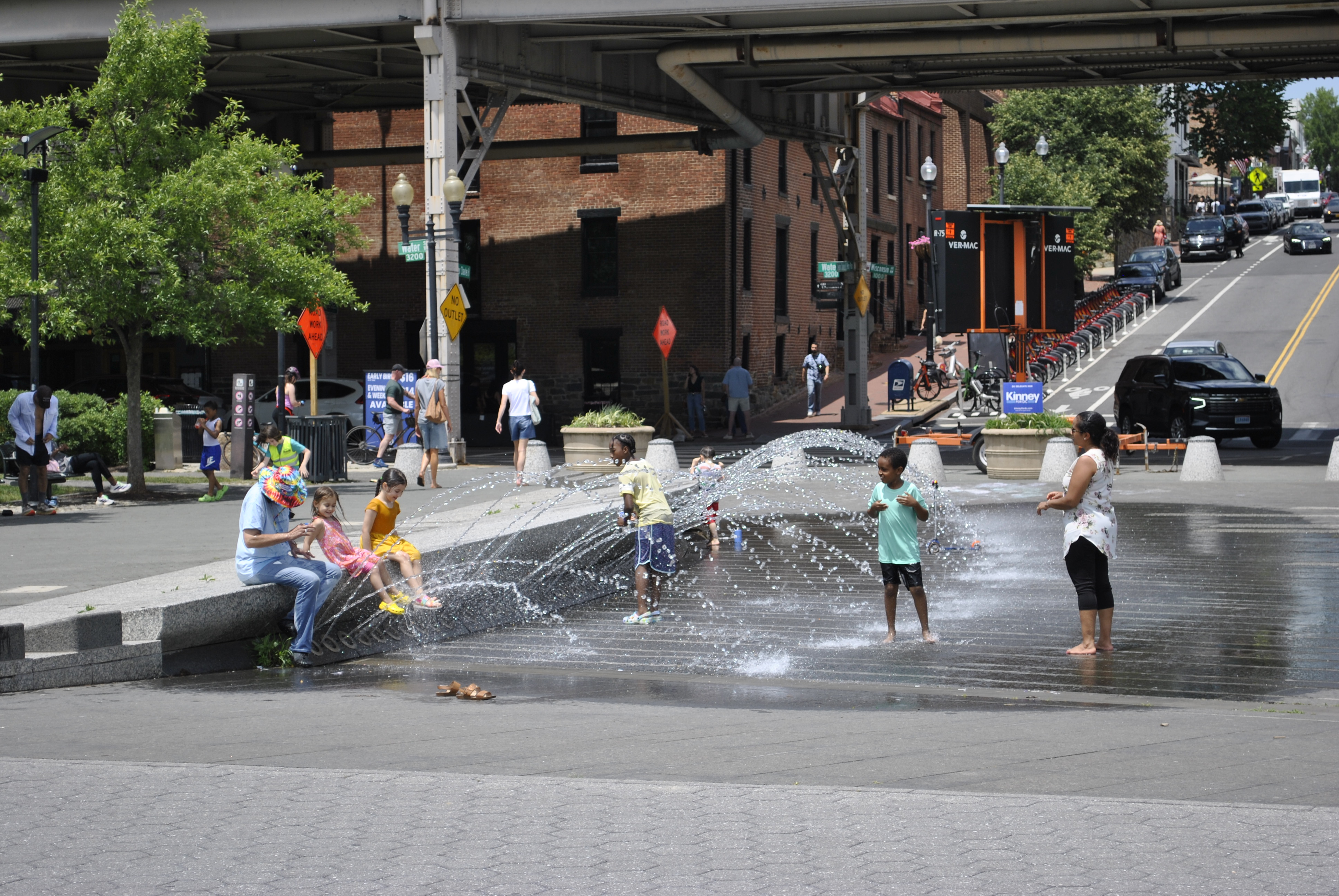 Georgetown Waterfront Park splash pad in Washington DC