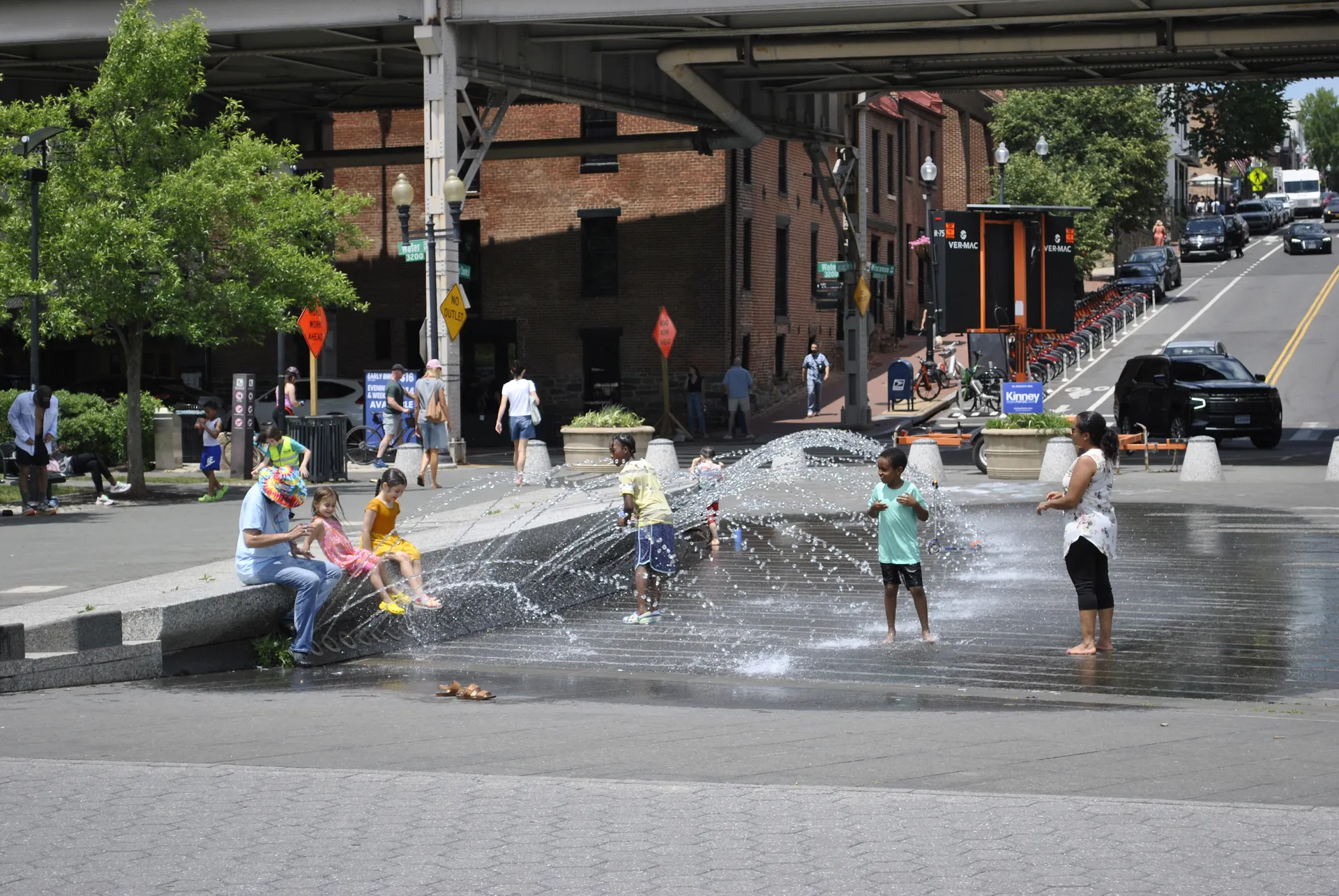 Georgetown Waterfront Park splash pad in Washington DC