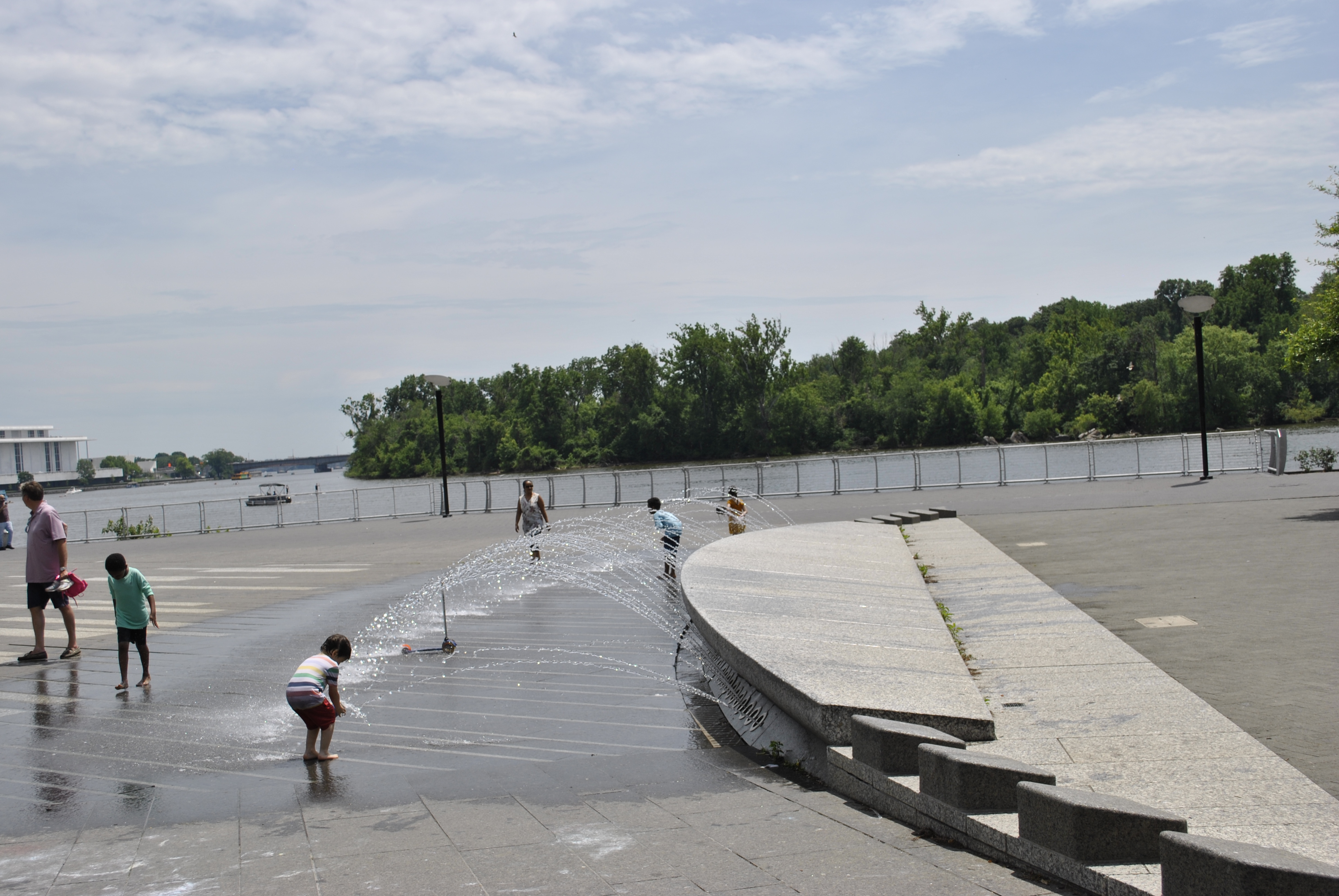 Georgetown Waterfront Park splash pad in Washington DC
