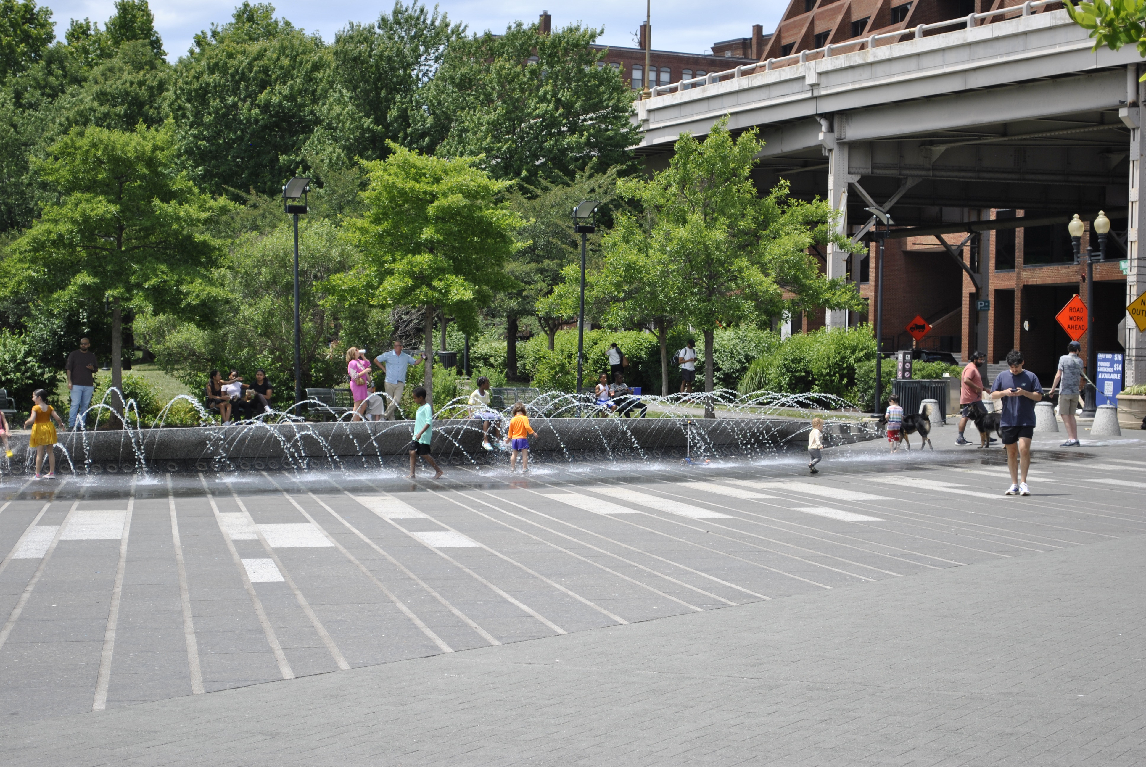 Georgetown Waterfront Park splash pad in Washington DC