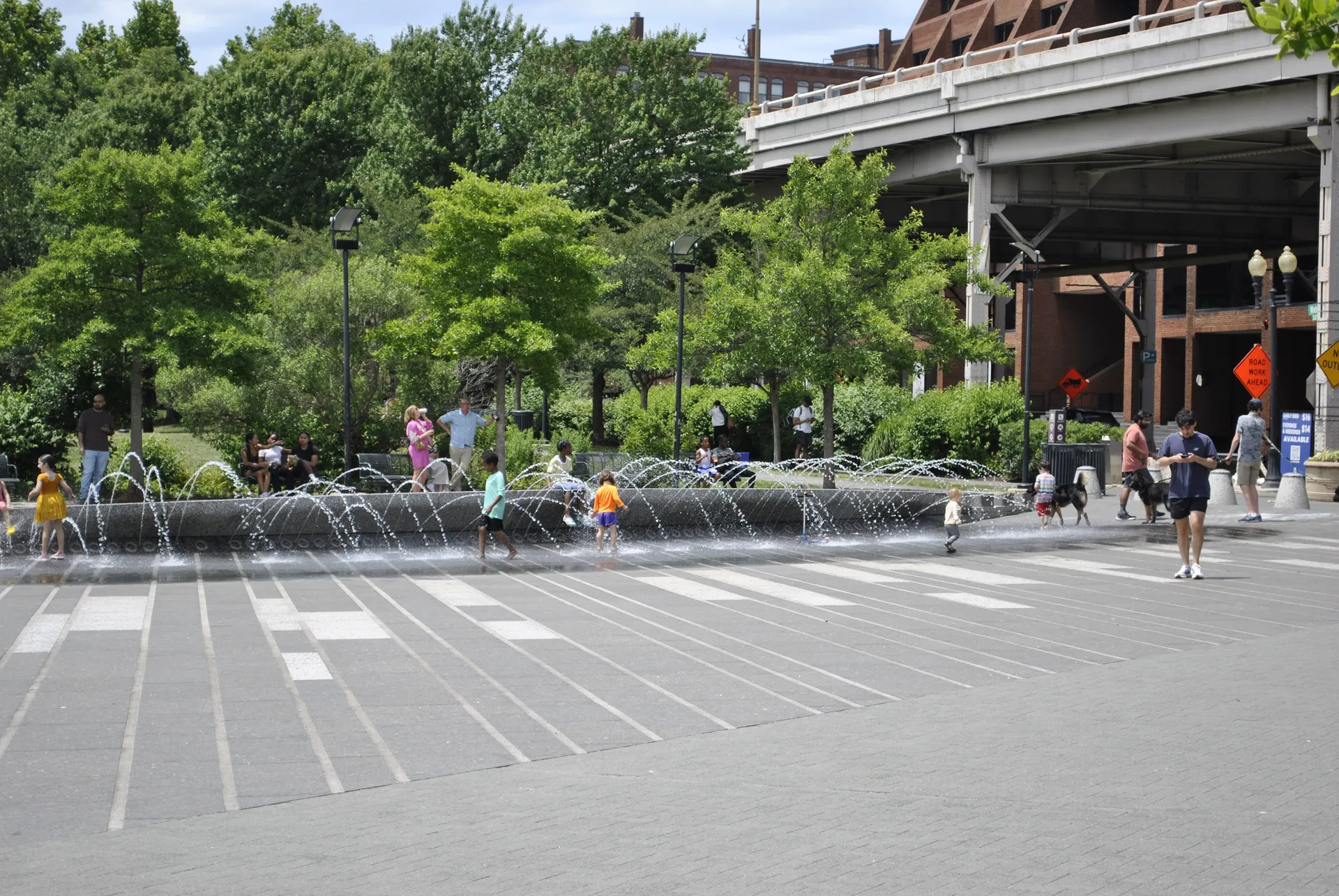 Georgetown Waterfront Park splash pad in Washington DC