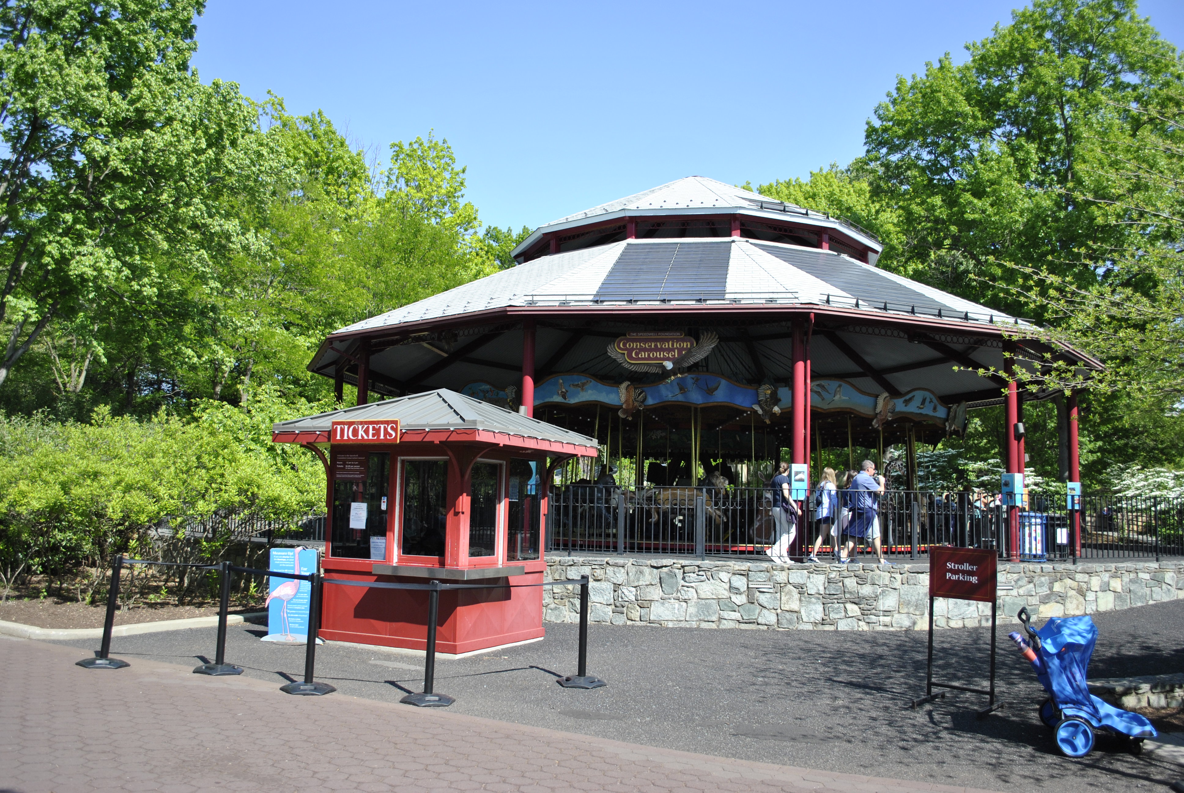 Zoo carousel near the main path